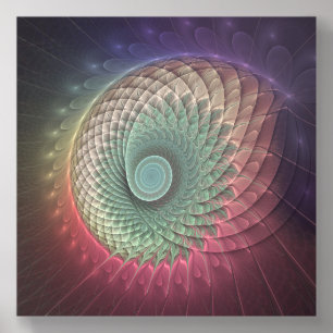 Abstract Snail Colorful Modern Fractal Art Acrylic Photo Tile
