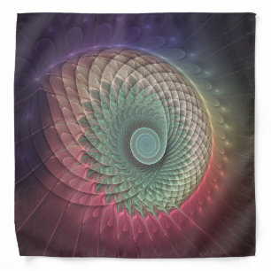 Abstract Snail Colorful Modern Fractal Art Bandana