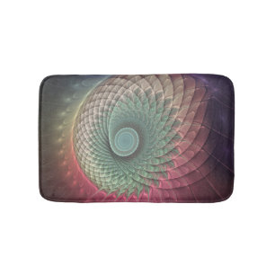 Abstract Snail Colorful Modern Fractal Art Bath Mat