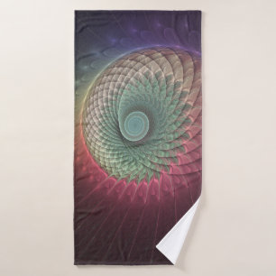 Abstract Snail Colorful Modern Fractal Art Bath Towel