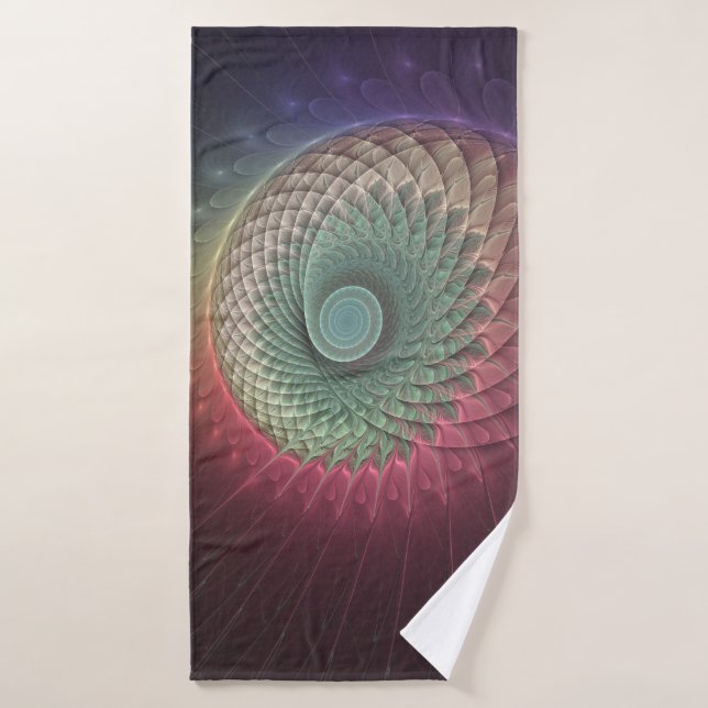 Abstract Snail Colorful Modern Fractal Art Bath Towel (Bath Towel)