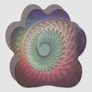 Abstract Snail Colorful Modern Fractal Art Car Magnet