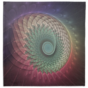 Abstract Snail Colorful Modern Fractal Art Cloth Napkin