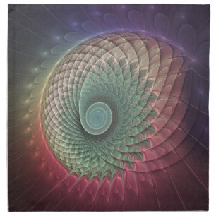Abstract Snail Colorful Modern Fractal Art Cloth Napkin