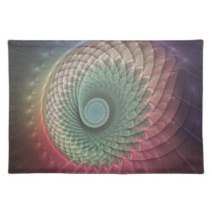 Abstract Snail Colorful Modern Fractal Art Cloth Placemat