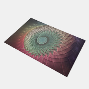 Abstract Snail Colorful Modern Fractal Art Doormat