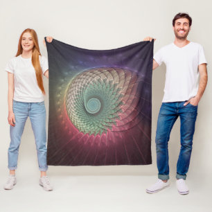 Abstract Snail Colorful Modern Fractal Art Fleece Blanket