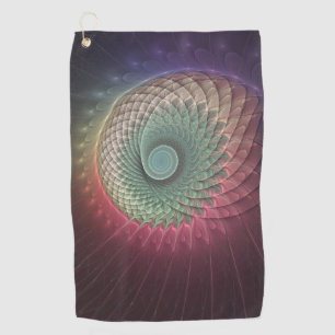 Abstract Snail Colorful Modern Fractal Art Golf Towel