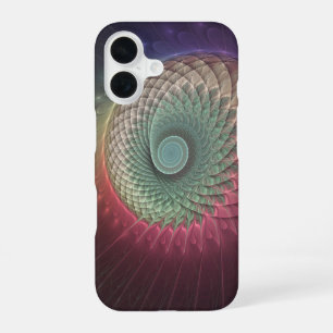 Abstract Snail Colorful Modern Fractal Art iPhone 16 Case