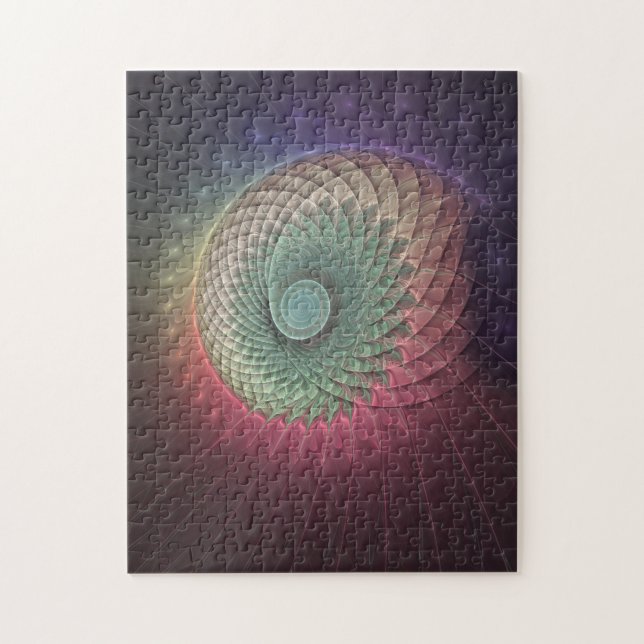 Abstract Snail Colorful Modern Fractal Art Jigsaw Puzzle (Vertical)