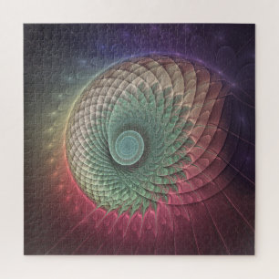 Abstract Snail Colorful Modern Fractal Art Jigsaw Puzzle