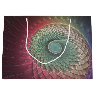 Abstract Snail Colorful Modern Fractal Art Large Gift Bag