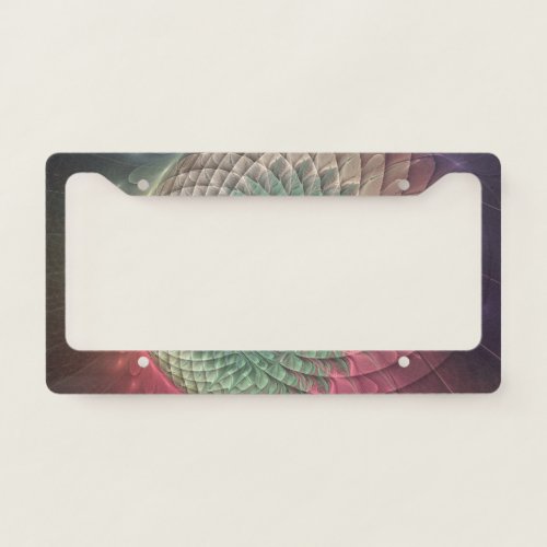 Abstract Snail Colorful Modern Fractal Art License Plate Frame