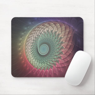 Abstract Snail Colorful Modern Fractal Art Mouse Pad