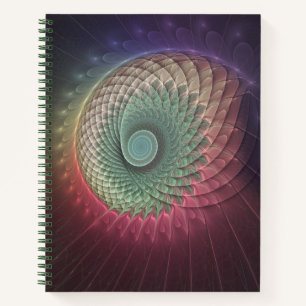 Abstract Snail Colorful Modern Fractal Art Notebook