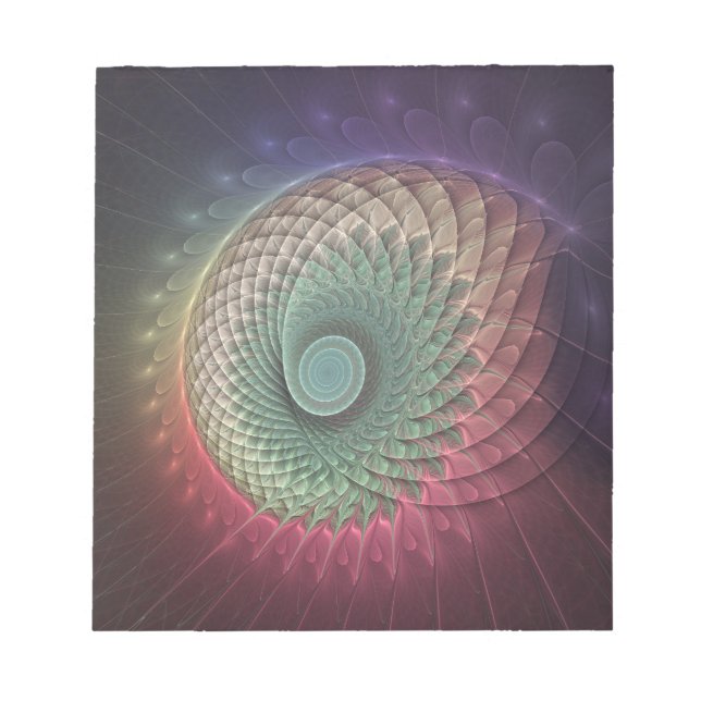 Abstract Snail Colorful Modern Fractal Art Notepad (Front)