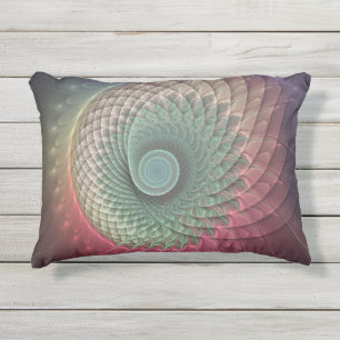 Abstract Snail Colorful Modern Fractal Art Outdoor Pillow