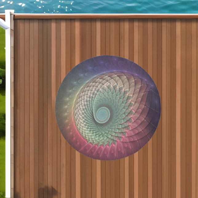 Abstract Snail Colorful Modern Fractal Art Outdoor Rug (Insitu (Outdoor 1))