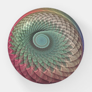 Abstract Snail Colorful Modern Fractal Art Paperweight