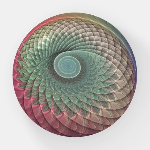Abstract Snail Colorful Modern Fractal Art Paperweight