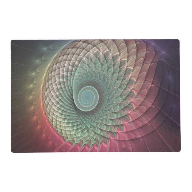 Abstract Snail Colorful Modern Fractal Art Placemat (Front)