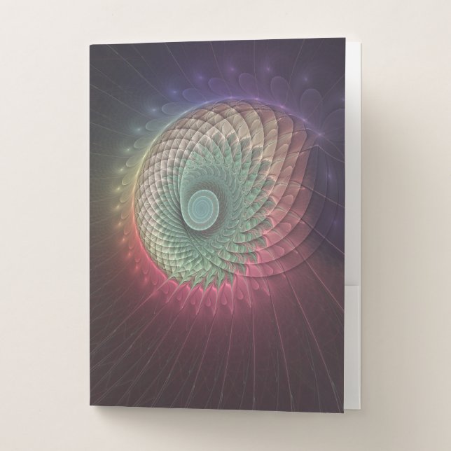 Abstract Snail Colorful Modern Fractal Art Pocket Folder (Front)