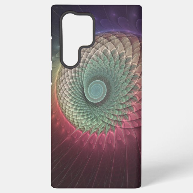 Abstract Snail Colorful Modern Fractal Art Samsung Galaxy Case (Back)