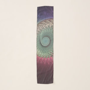 Abstract Snail Colorful Modern Fractal Art Scarf