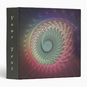 Abstract Snail Colorful Modern Fractal Art Text 3 Ring Binder