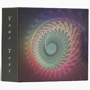 Abstract Snail Colorful Modern Fractal Art Text 3 Ring Binder