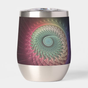 Abstract Snail Colorful Modern Fractal Art Thermal Wine Tumbler
