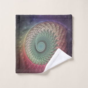 Abstract Snail Colorful Modern Fractal Art Wash Cloth