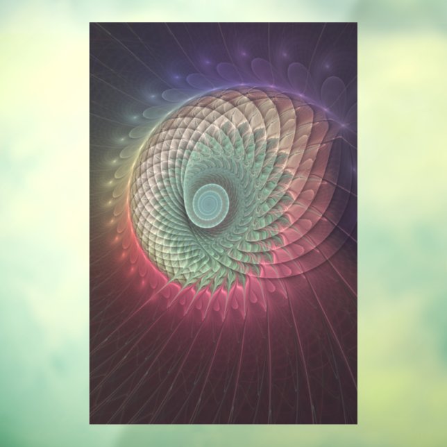 Abstract Snail Colorful Modern Fractal Art Window Cling (Sheet 3)