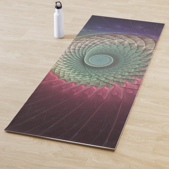 Abstract Snail Colorful Modern Fractal Art Yoga Mat (In Situ)