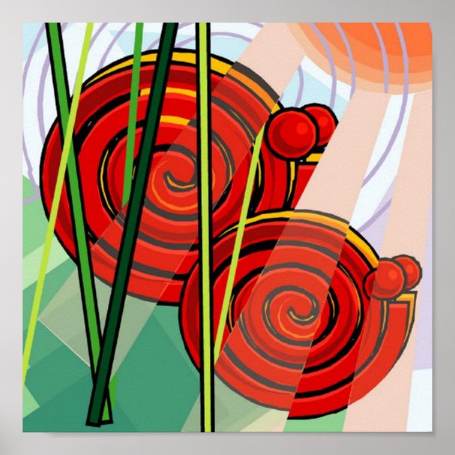 Abstract Snail Poster 15x15 (Front)