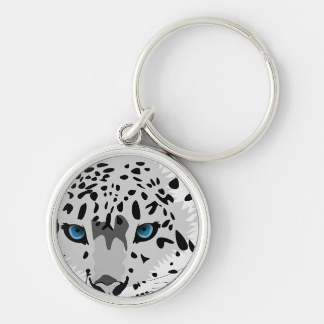 abstract snow leopard keychain (Front)