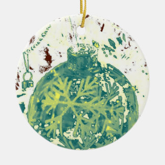 Abstract Snowflake Design Ceramic Ornament