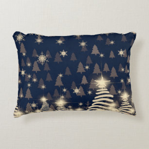 Abstract snowflakes. 2d illustration. Holy Christm Accent Pillow