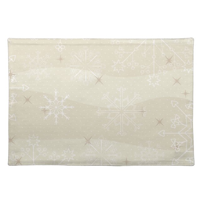 Abstract Snowflakes Pattern Christmas Placemat (Front)