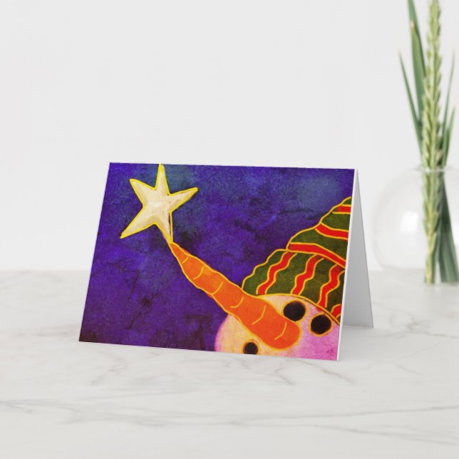 Abstract Snowman Art Card (Front)