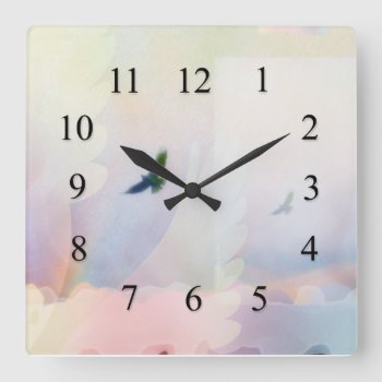 Abstract Soaring Hawks Square Wall Clock by profilesincolor at Zazzle