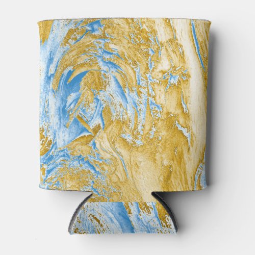 Abstract Soft Blue Golden Touches Can Cooler
