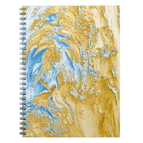 Abstract Soft Blue Golden Touches Notebook