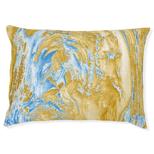 Abstract Soft Blue Golden Touches Pet Bed