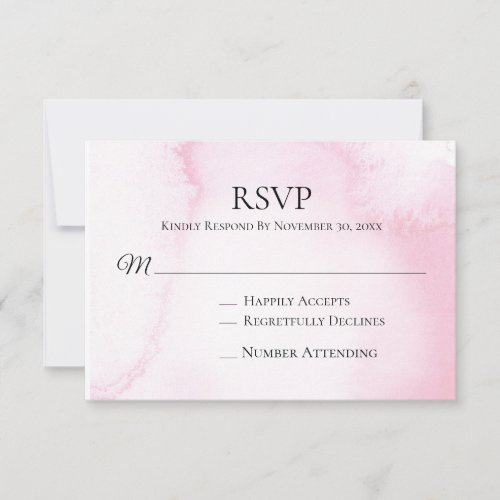 *~* Abstract Soft Blush Pink Wedding RSVP Insert