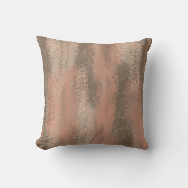 Abstract Soft Hues Brown Blush Beige Throw Pillow (Front)