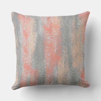 Abstract Soft Hues Coral Peach Gray Throw Pillow
