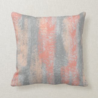 Abstract Soft Hues Coral Peach Gray Throw Pillow