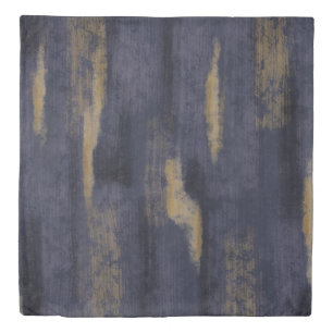 Abstract Soft Hues Deep Blue & Gold Duvet Cover