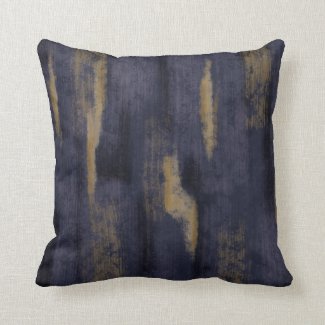 Abstract Soft Hues Deep Blue & Gold Throw Pillow